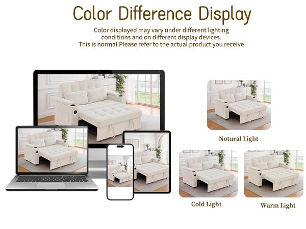 Korser 55.5-Inch 3-in-1 Convertible Chenille Sofa Bed, Pull-Out Double Couch With 5-Position Adjustable Backrest & Cup Holders, Ideal For Small Apartments & Living Room Korser 55.5-Inch 3-in-1 Convertible Chenille Sofa Bed, Pull-Out Double Couch With 5-Position Adjustable Backrest & Cup Holders, Ideal For Small Apartments & Living Room
