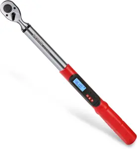 3/8 Inch Drive Professional Digital Torque Wrench 6.8-135N.M (5.02-99.57FT. LB), Electric Torque Wrench with Buzzer& LED Indicator& Preset Value& Data Storage, for Bike/Motorcycle/Auto Repair
