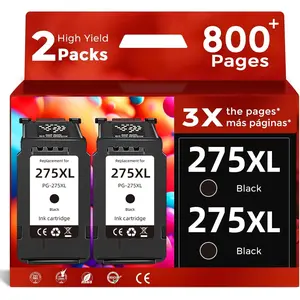 Compatible 275XL Black Ink  Replacement for  PG 275 XL PG275(2 Pack) Work for Cannon PIXMA TS3722 TR4720 TR4722 TR4700 TS3522 TS3700 TS3720 TS3520 TS3500 TR4723 TR4725 Printers