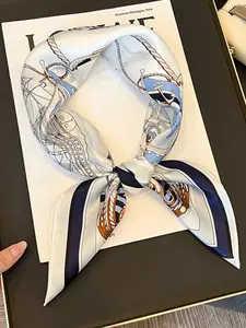 Nautical Print Silk Square Scarf