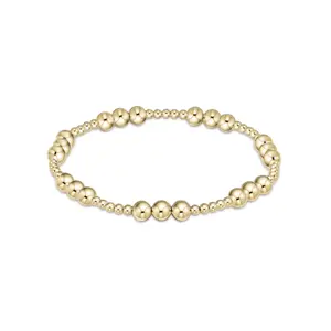 E Newton Classic Joy Pattern 6MM Bead Bracelet - Gold