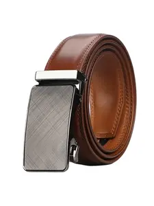 Men Automatic Second Layer Cowhide Leather Belts Leisure Fashion Ratchet Belts for Men Pants Waistband Belts For Men Designer Casual Business Belt Leather Buckle Belt