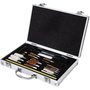 Aluminum Case Shooting Tool Cleaning Kit, 25pcs/set Shooting Tool Cleaning Brush with Storage Case, Professional Cleaning Tool for Rifle, Pistol, Hunting, Shooting