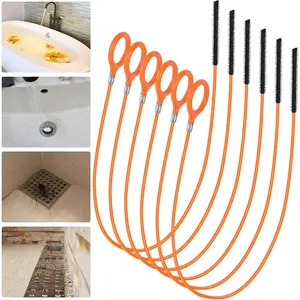 35 and 32 Inch Snake Drain Hair Removal Tool (5/10 Pack), Anti-Break Metal with Nylon Coating Sink Snake, Drain Cleaner Hair Catcher Remover for Shower, Bathroom Sink Tub