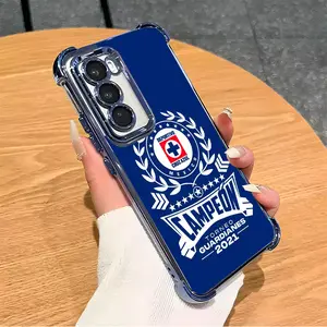 Mexico Blue Cross Football Club Pattern Suitable For Aesthetic Electroplated TPU Casing For SAMSUNG GALAXY S22 S23 S24 S25 Edge FE PLUS ULTRA Four Corners Anti-Fall Transparent Casual Soft Silicone Phone Cases L1702