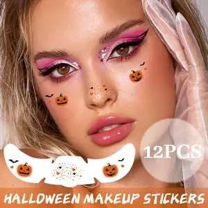 Glitter Freckles Face 2 Sheets Glow Up Makeup Speckles Water-repellent Metallic Stickers Cute For Halloween Party Glitter Freckles Face 12pcs Temporary Stickers Sparkle Metallic Makeup Speckles For Women