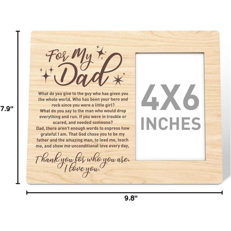 Dad Gift Wood Photo Frame, Thank You for Who You Are, Christmas Birthday Father's Day Picture Frame Gifts for Dad Father from Daughter Best Dad Ever Gift