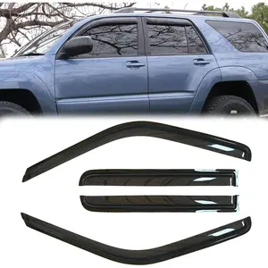 94924 Side Window Wind Deflector, 4pcs Out-Channel Tape-On Nice Rain Guards Set, Dark Smoke Window Visor fit for 2003-2009 4Runner N210