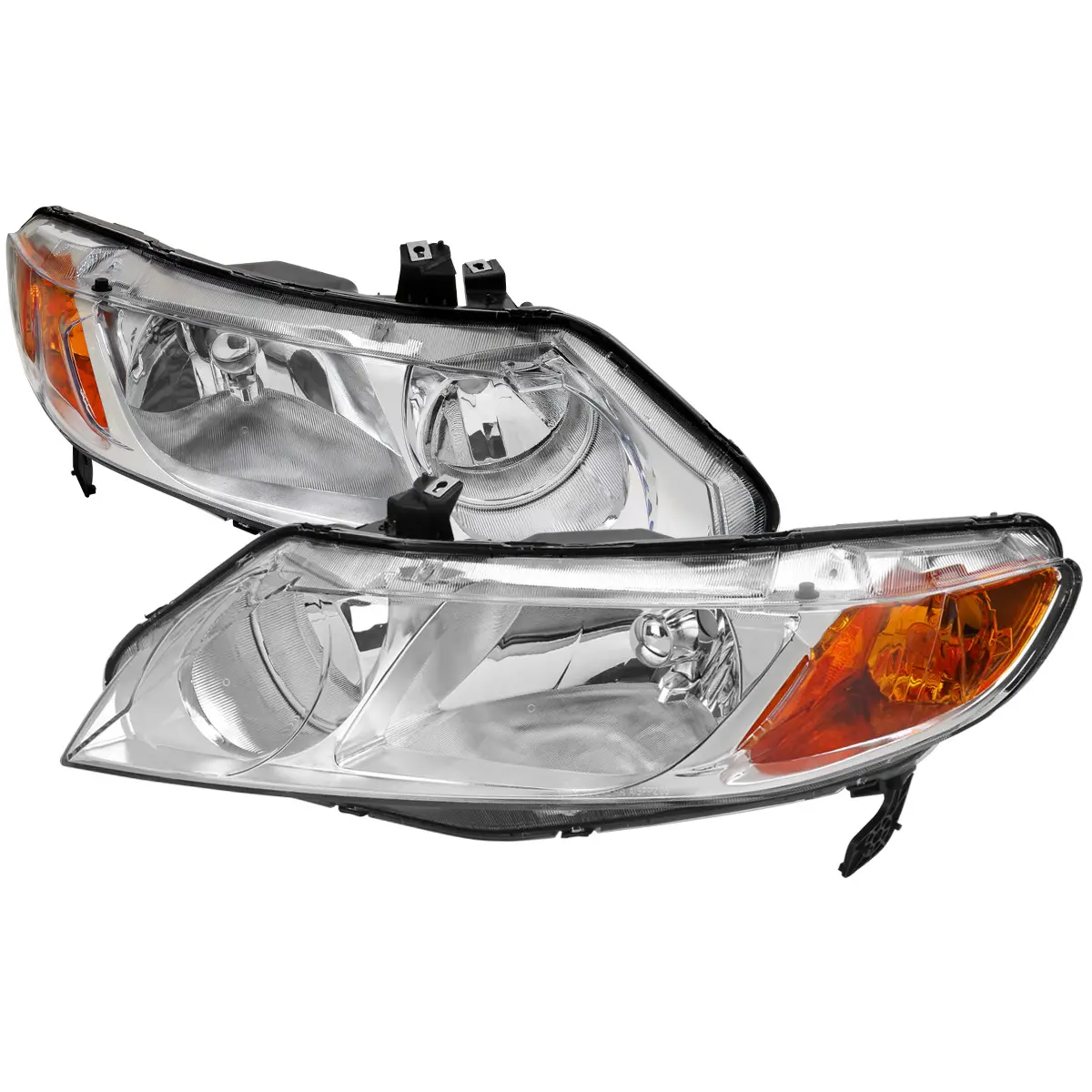 For 2006-2011 Civic Sedan Factory Style Headlights (Chrome Housing/Clear Lens)