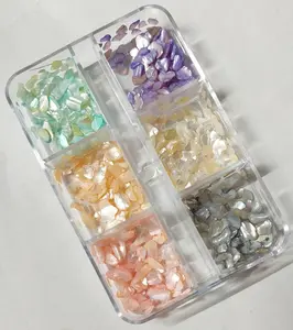 Seashells Pearlescent Flakes for Nails, Resin Art, and Encapsulation - Crushed Seashell Flakes/Slices/Chips for Easy Encapsulation and Resin Art - Decor