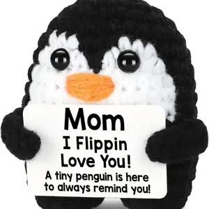 Mother's Day Gift Gifts for Him Her Boyfriend Girlfriend, To My Love Handmade Crochet Penguin Present, Wedding Anniversary Birthday Gift for Women Men, Romantic I Love You Gift for Couples Wife Husband Christmas