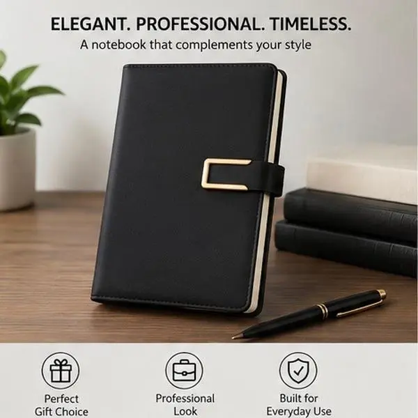 Hardcover Leather Notebook - 200-Page Journal with Leather Notebook Cover for Daily Writing, Stay Inspired