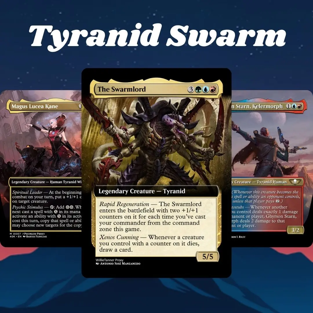 Proxy 100+ Cards Commander Deck Tyranid Swarm Warhammer 40,000 Temur +1/+1 Counters Ravenous Swarm Aggro & Tyranid Tribal Synergy Strategy Theme Ready to Play Magic Style Deck Perfect Gift for Collectors and 40k Fans