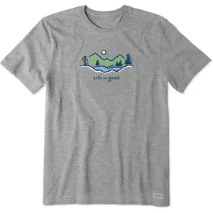 Life is Good Men's Crusher Tee Shirt, Short Sleeve Cotton Graphic T-Shirts, Hike Vista