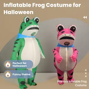 Funny Inflatable Frog Costume for Adults & Teens 155-190cm, Perfect Halloween Party, Comfortable & Fun Design
