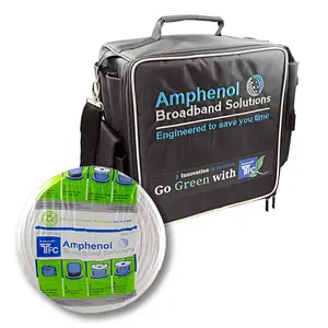 SatelliteSale Kit of Amphenols Innovative and Sustainable Tech Service Bag Reel and 500' White Cable