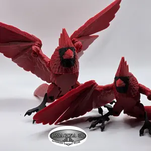 Imagina3D 3d Printed articulating decorative Cardinal Tail Ornaments