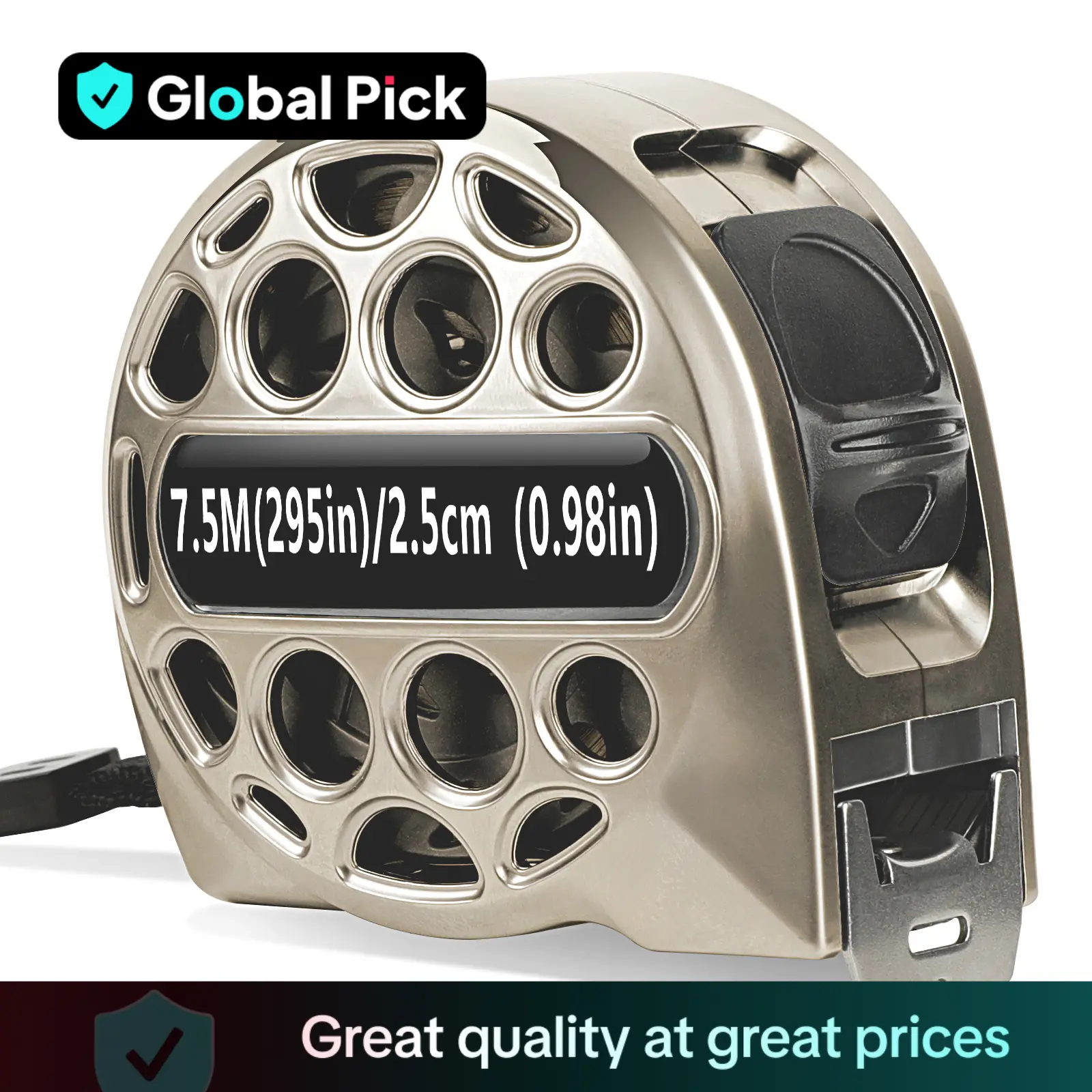 25FT Stainless Steel Measuring Tape, Double-Sided Scale Tape Measure, Portable Retractable Measure Ruler for Household Agricultural Industrial Woodwor