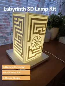 Labyrinth 3D Printed Accent Lamp kit, Luminark Modular Lamp Collection