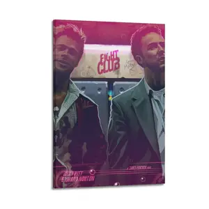 Fight Club Poster for Bedroom Aesthetic Canvas Wall Art Living Room Posters Painting Picture Print Modern Family Decor Artist Bathroom Poster