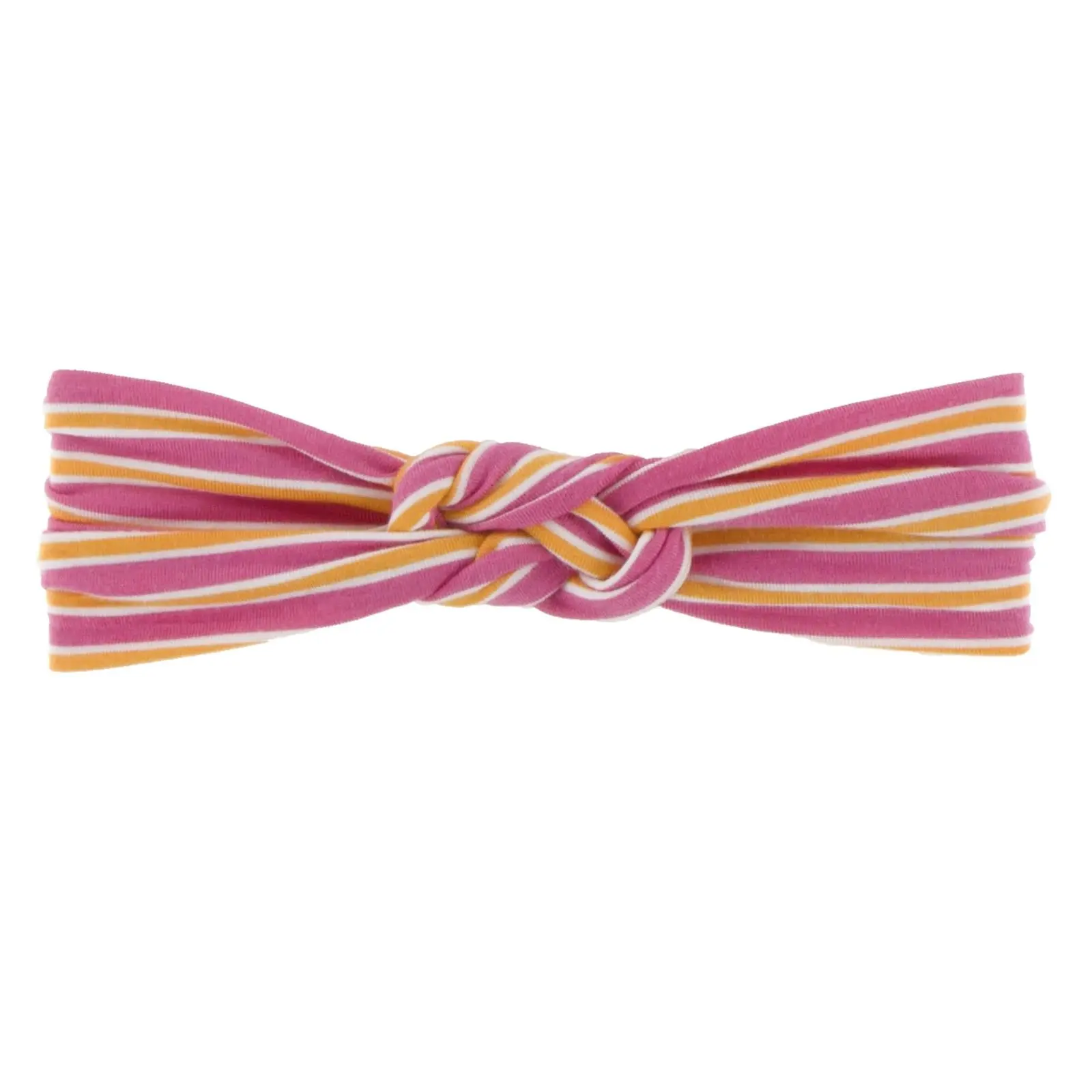 Print Knot Headband in Flamingo Brazil Stripe