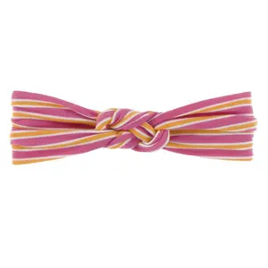 Print Knot Headband in Flamingo Brazil Stripe