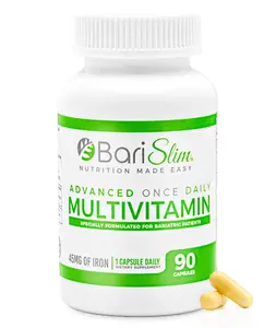 BariSlim Advanced Once Daily Bariatric Multivitamin Capsule - 45 mg of Iron - Bariatric Vitamin | 90 Day Supply