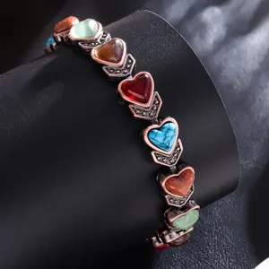 a piece ofNatural Stone Zinc Alloy Women's magnetismBracelet Retro Removable  Creative Magnetic Bracelet Jewelrygift