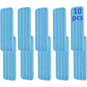 10 Pcs Reusable Mop Pads,16 Inch Microfiber Wet Dry Mop Pad Refill Compatible with PowerMop Bona Mop & 13-16 Inch Spray Mop