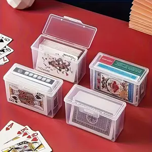 4pcs Poker Card Storage Box, Ideal for Poker Games, Business Cards, Home Desk Organizer, Compact Plastic Container, Seamless Closure