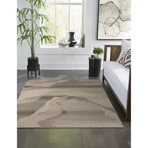 Lush Decor RIVIERA  Indoor/Outdoor Power Loomed  Low Profile Area Rug - Contemporary   (Landscape)