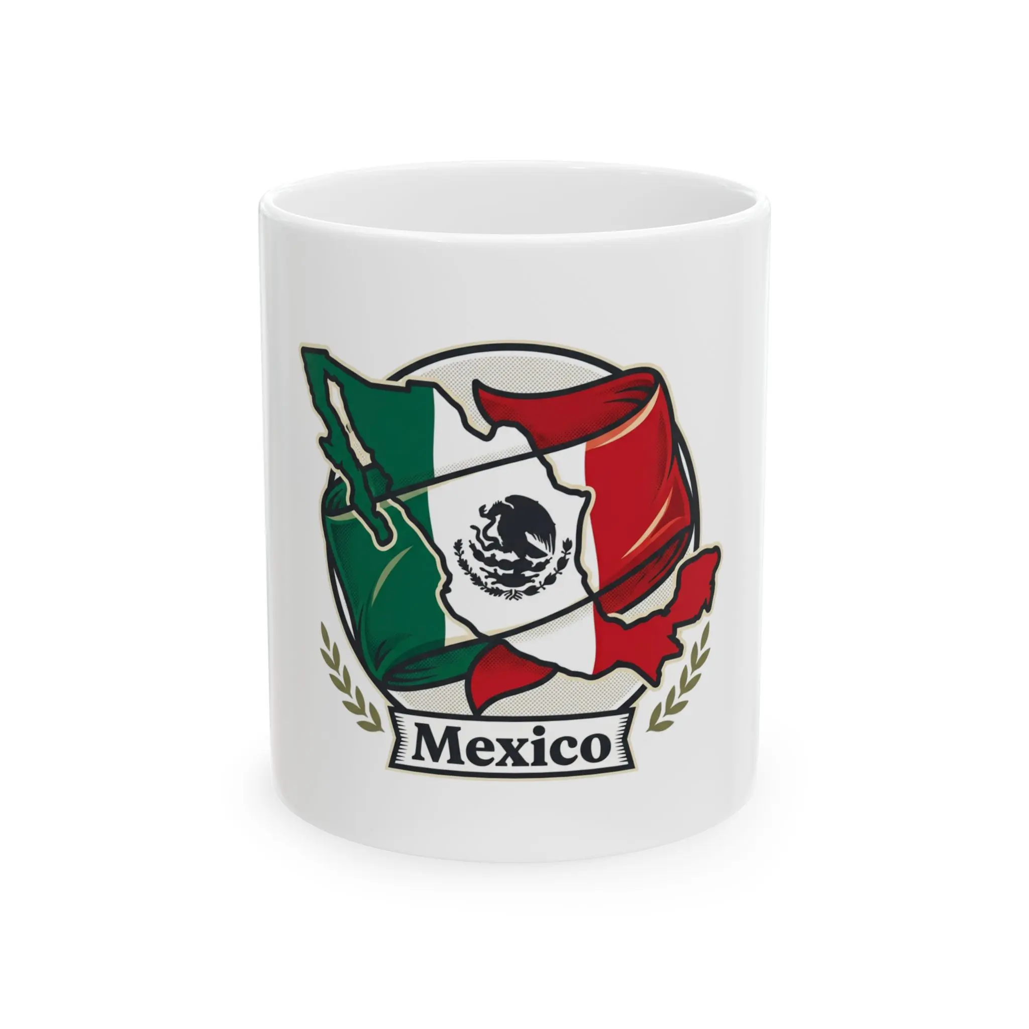 Mexico Flag Emblem Mug | Ceramic Coffee Cup (11oz, 15oz)