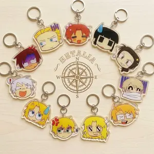 Hetalia Keychains - [HETALIA] Russia Japan Prussia Romano Germany Italy America England Canada France Acrylic Charms, Cute Keyring Accessory, Fun Charm For Backpack Or Purse | High Quality and Customer Favorite Items