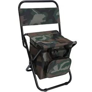 1/2 pcs Fishing Chair with Cooler Bag Compact Fishing Stool Foldable Camping Chair