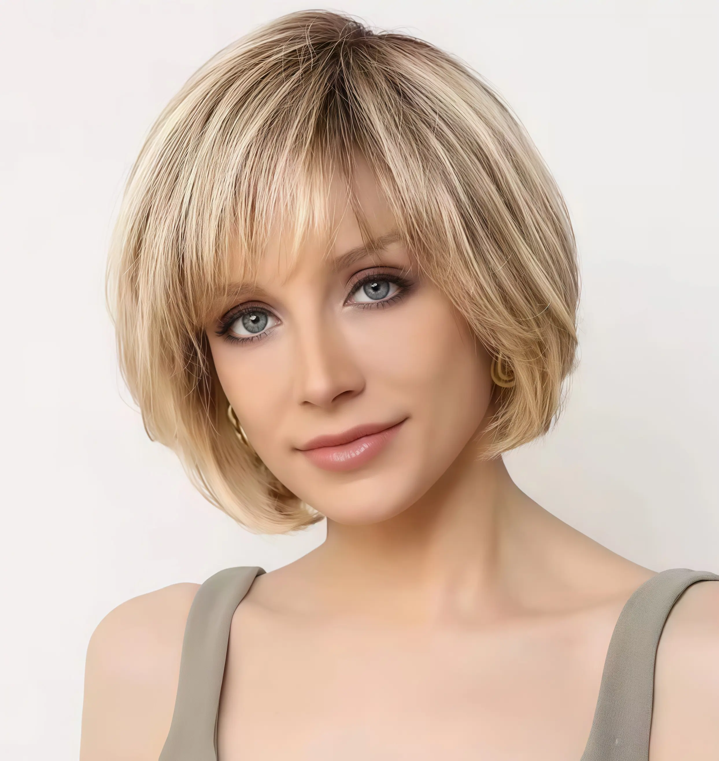 Elegant layered wig for women, dark light gold mixed with brown wig, wave shaped in different styles, suitable for daily parties, makeup parties, dressing up wigs, holiday wigs