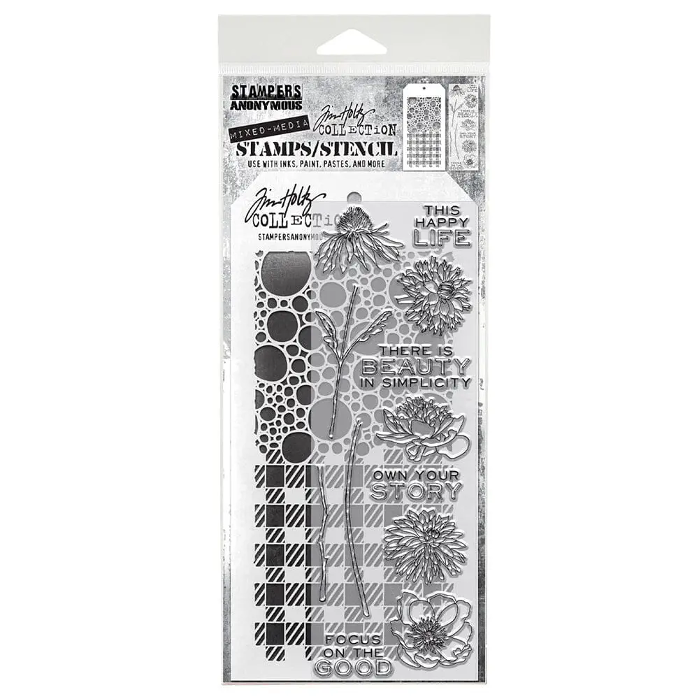 Tim Holtz Stampers Anonymous Stamp & Stencil Mixed Media #24
