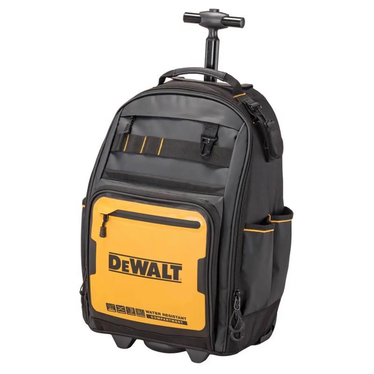 DeWalt 46 Pocket Black & Yellow Polyester & Tarpaulin Pro Backpack on Wheels Tool Bag DeWalt 46 Pocket Black & Yellow Polyester & Tarpaulin Pro Backpack on Wheels Tool Bag