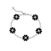 Black Onyx Flower - White Gold