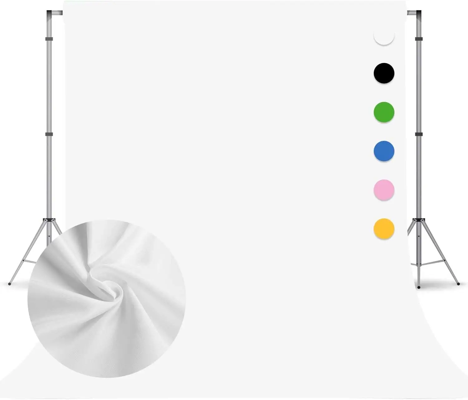 White Photography Backdrop for Photoshoot, Fabric 8x10ft | Versatile Studio Photo Backgrounds, Non Reflective, Easy to Use, for Portraits, Product, Party, Video Creation