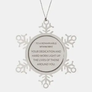 Remarkable Optometrist Gifts, Your dedication and hard work, Inspirational Birthday Christmas Unique Snowflake Ornament For Optometrist, Coworkers, Men, Women, Friends