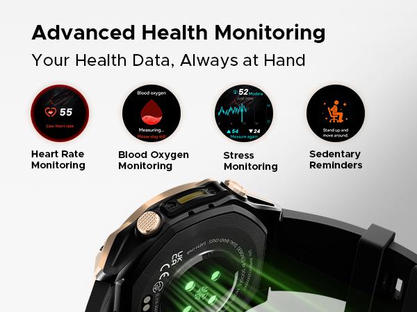 Anywise W1 AI Waterproof Sport Smartwatch, 1.43" AMOLED Touchscreen Display, Dual-Band GPS Smartwatch, 170+ Sports & Fitness Modes, 5ATM Waterproof Smartwatch