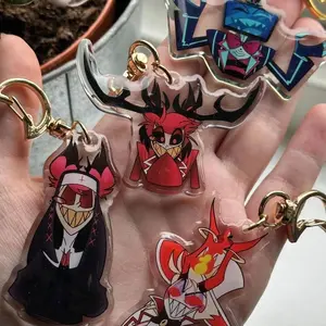 Vox, Lucifer & Alastor Hazbin Hotel Keychain - Perfect for fans! Enchanting design and decorative. Must-have for Hazbin Hotel enthusiast!