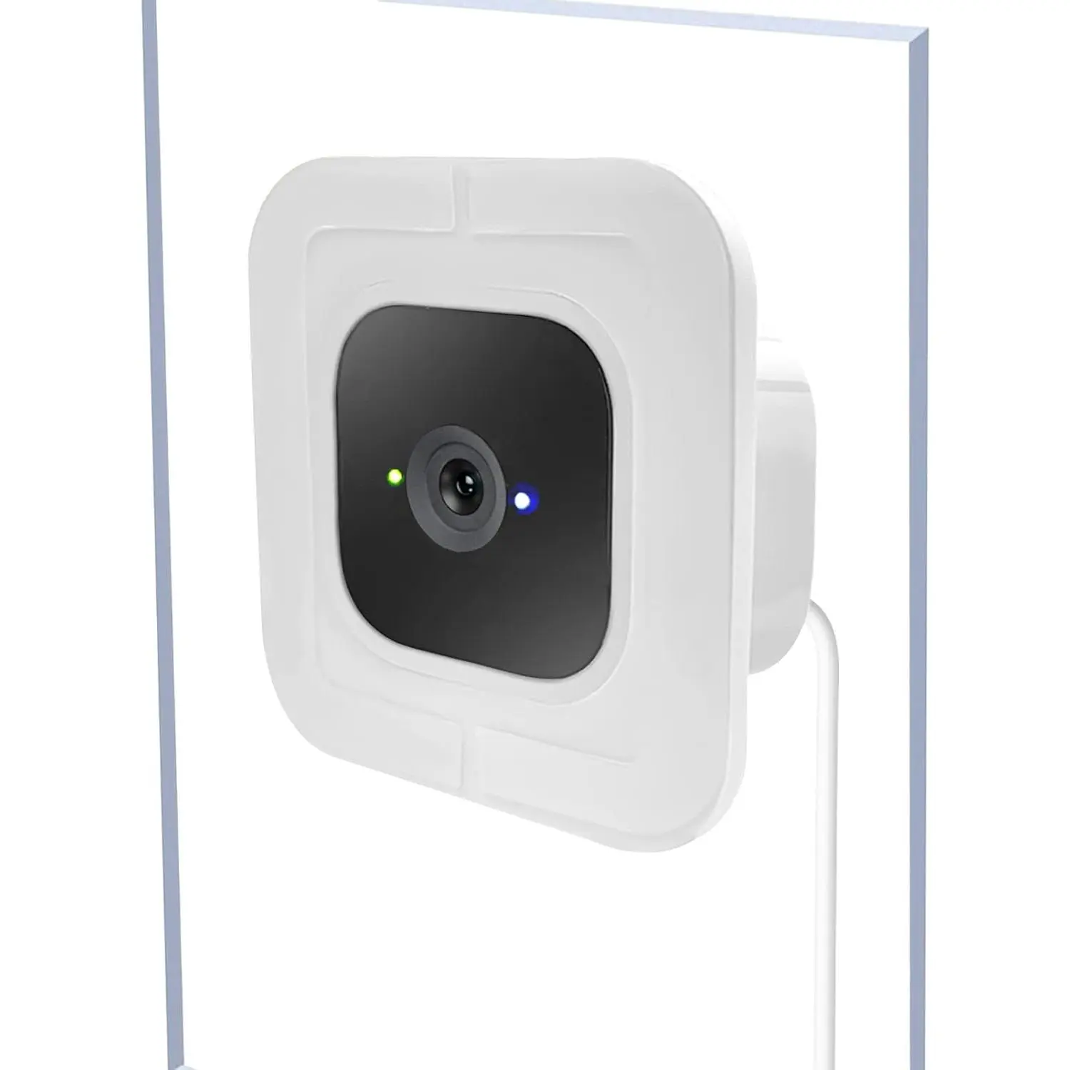 2-Pack Window Mount Camera Holder for Blink Mini Indoor, Single Pane Fit Security Device, White Glass Wall Holder for Windows/Doors Outdoor Monitoring