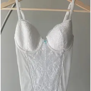 1990s Powder White Bustier Corset Lingerie Womenswear