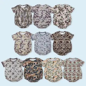 Camouflage baby boy short sleeve summer romper