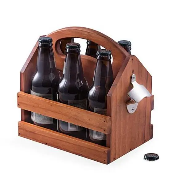 Bey-Berk 6-pack Bottle Caddy with Attached Opener Bey-Berk 6-pack Bottle Caddy with Attached Opener