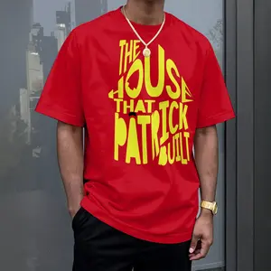 “The House That Patrick Built” Drop-Shoulder Tee | Red & Gold KC Fan Shirt