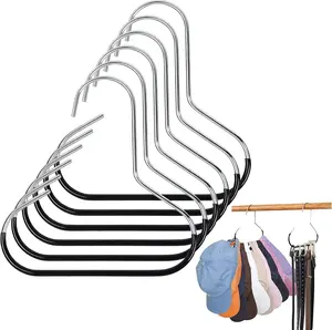 Hat Organizer Belt Hanger for Closet 6pcs Black Baseball Caps Organizer for Closet Hat Racks for Belt Ties Tank Tops