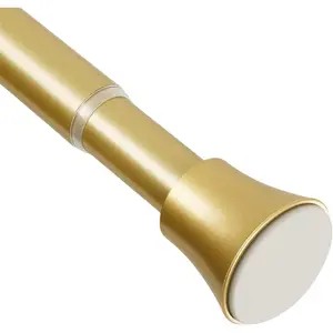 Gold Shower Curtain Rod - Tension Curtain Rod Adjustable 32 to 62 inch Spring Tension Shower Rod No Drilling Non Slip