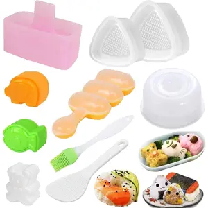 10 count Onigiri Mold Set, Rice Mold Musubi Maker Kit, Non Stick Spam Musubi Press Rice Ball Mold Shaker Donut Shaper Sushi Maker Tool for  Bento Lunch and Home DIY